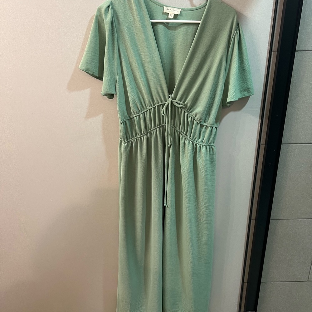 See You Monday Light Green Midi Dress